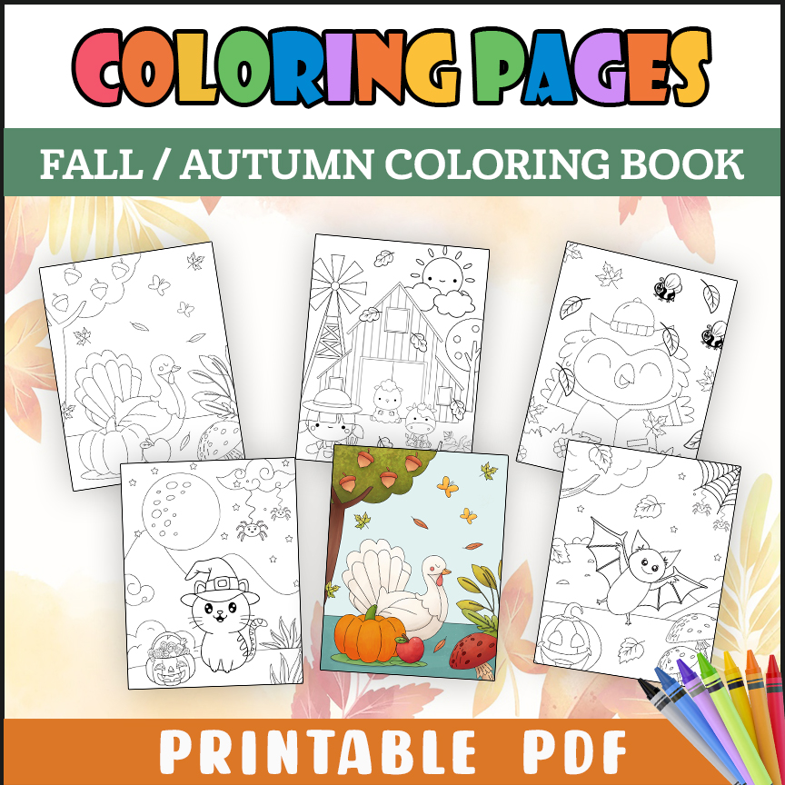 Pdf thanksgiving and fall coloring pages for kids made by teachers