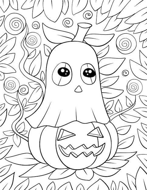 Premium vector hand drawn halloween coloring pages