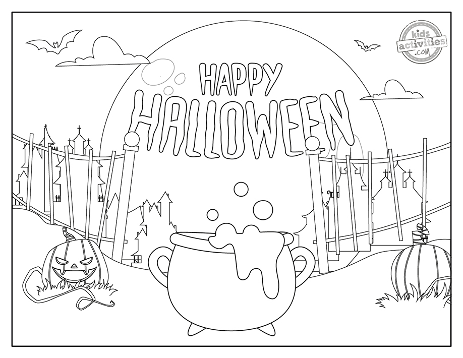 Free printable happy halloween coloring pages kids activities blog