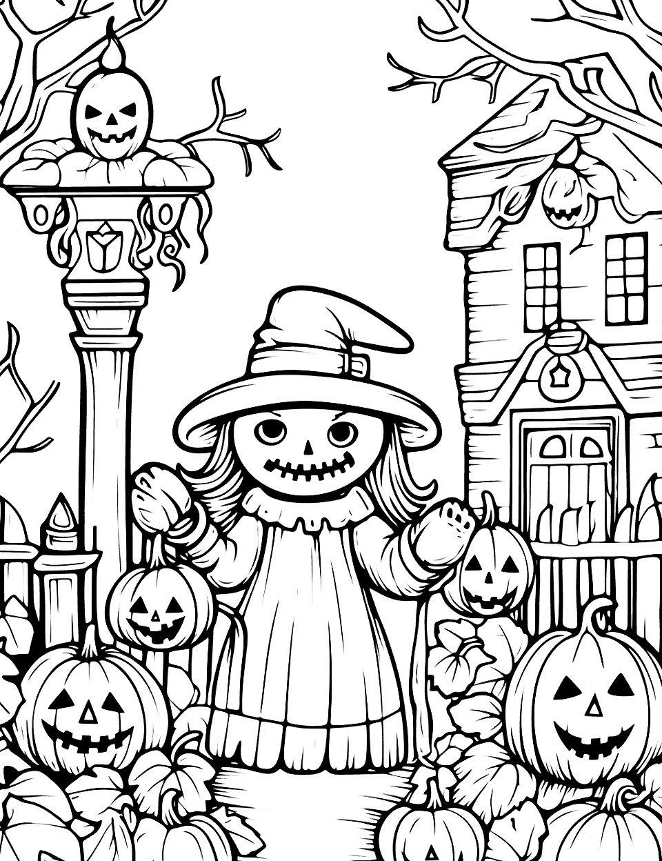 Halloween coloring pages free printable sheets