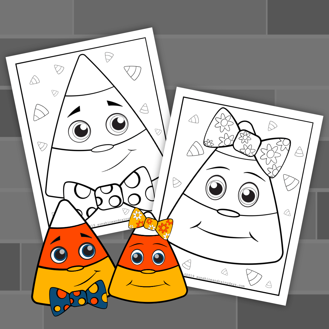 Candy corn halloween color pages pdf â sunshine and rainy days