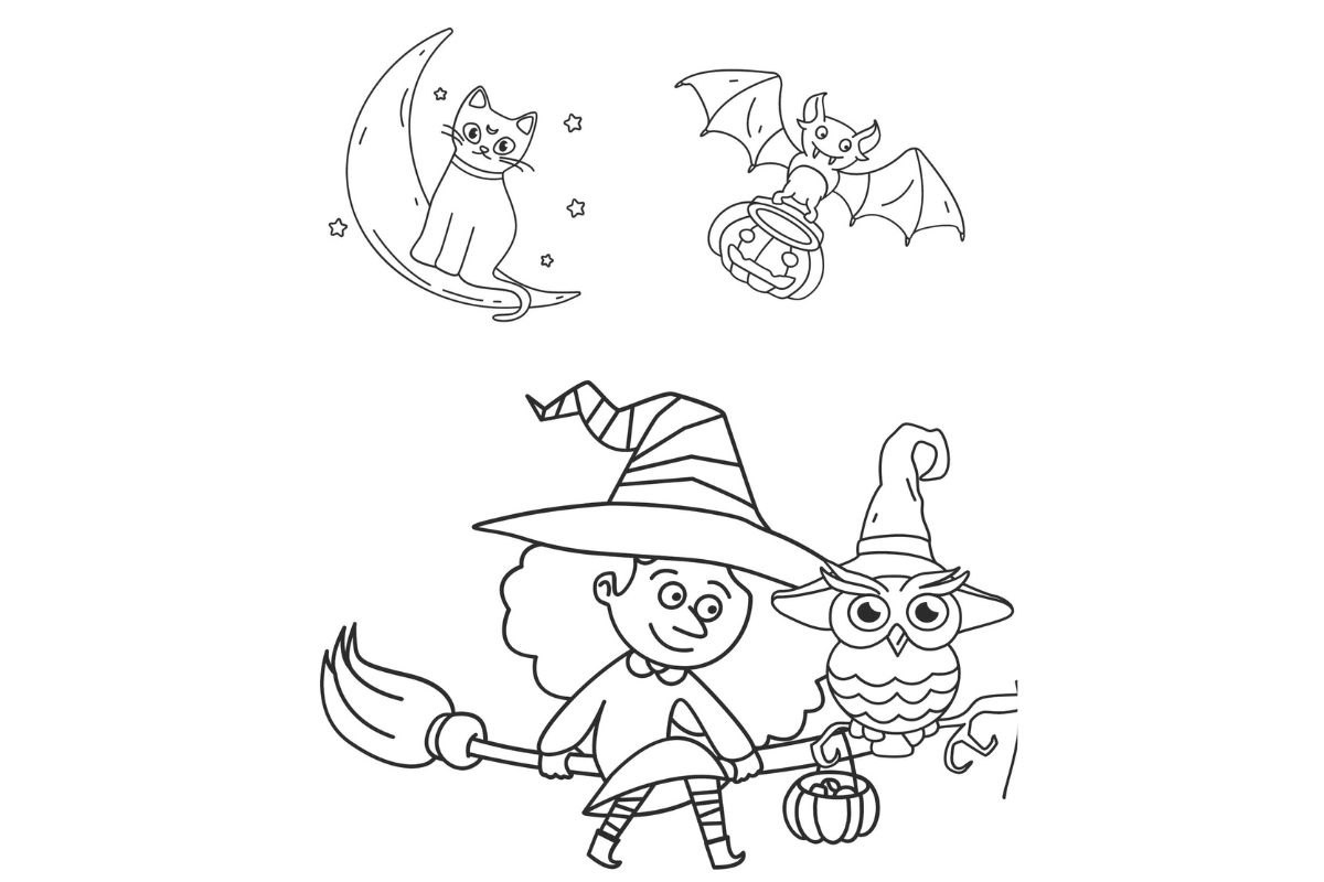 Simple halloween coloring pages for kids craft corner diy