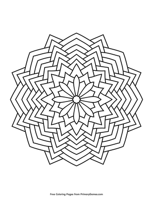 Geometric mandala coloring page â free printable pdf from