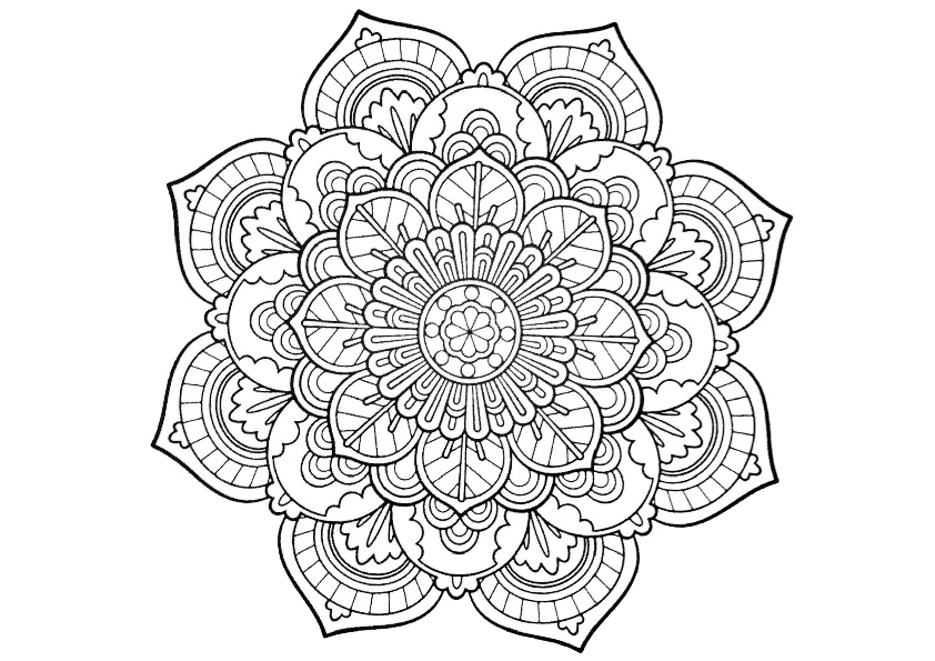 Adult coloring pages pdf mandala detailed print color craft