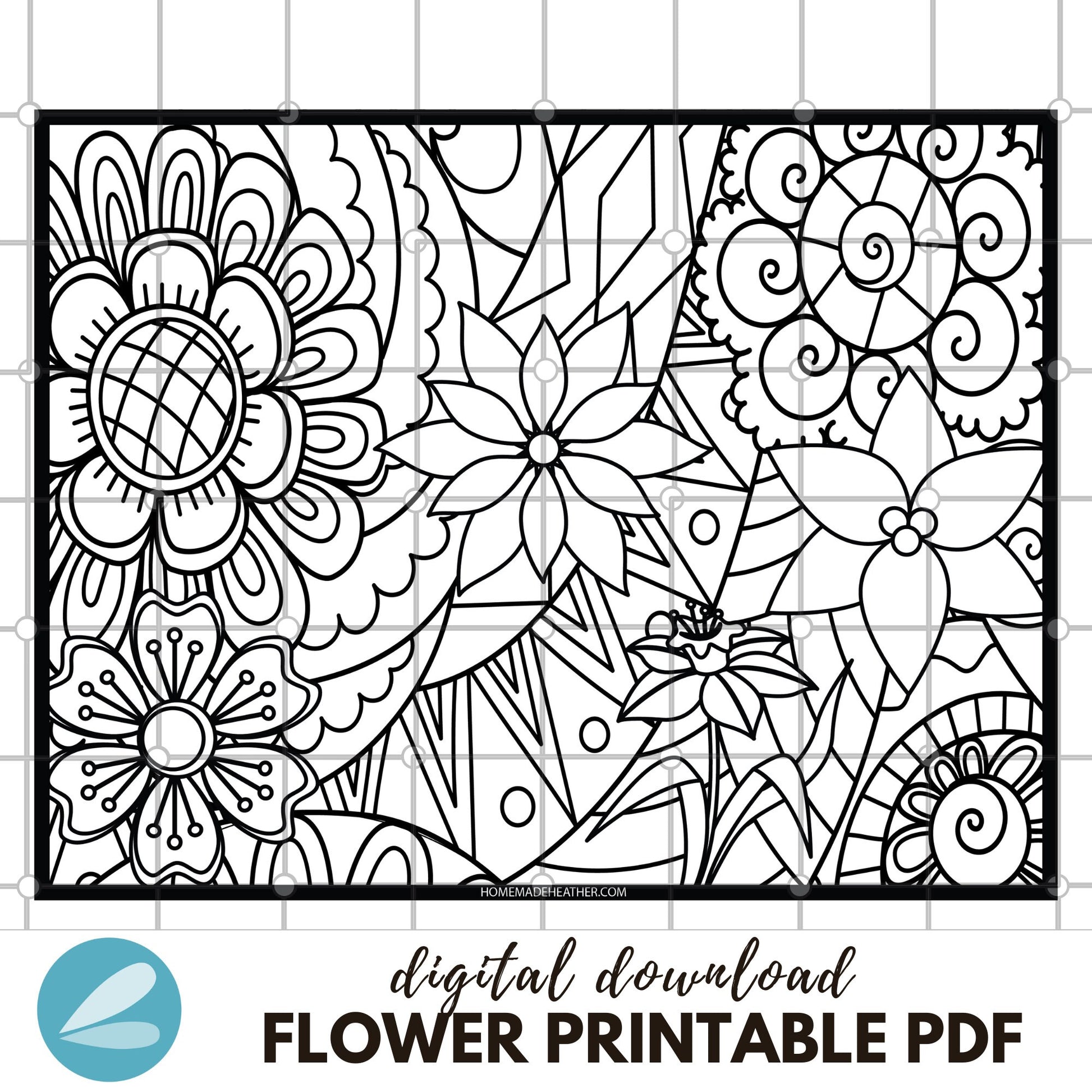 Flower printable coloring pages