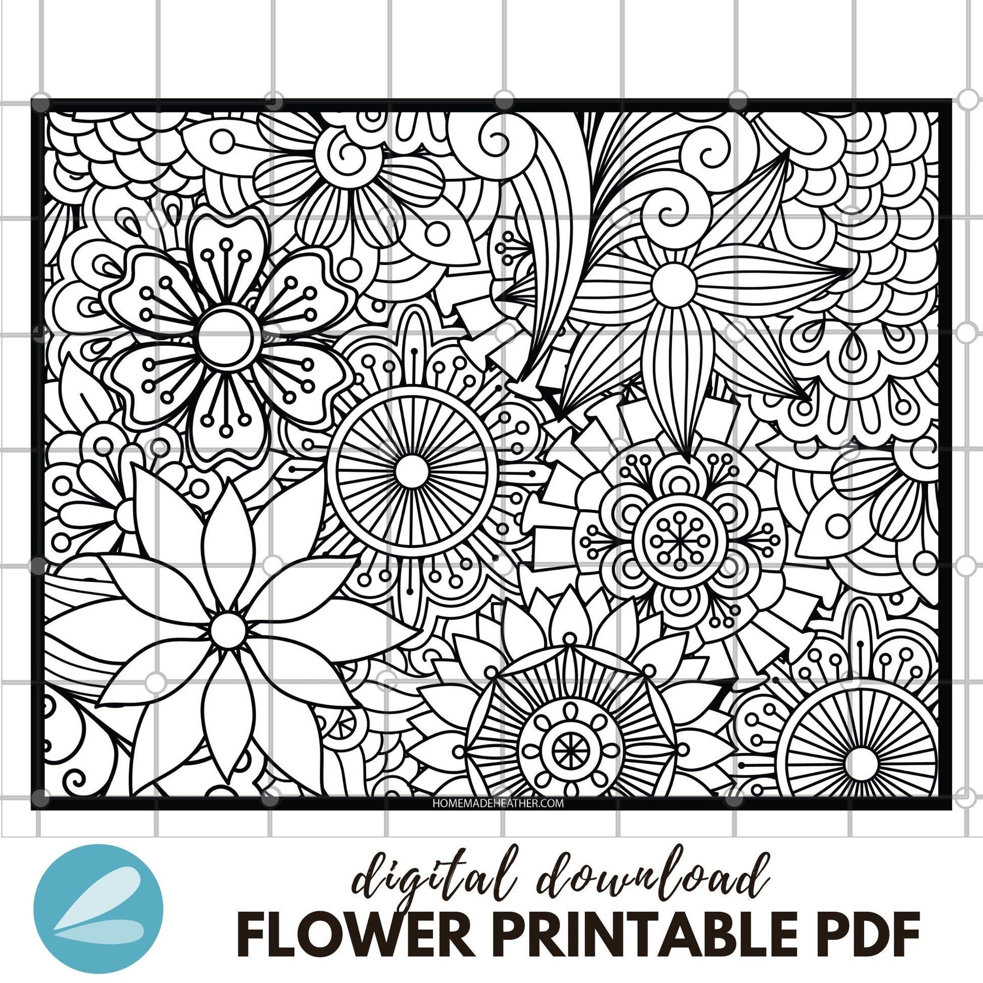 Flower printable coloring pages