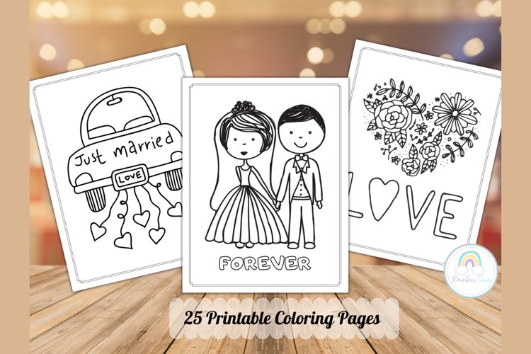 Wedding coloring pages for kids pdf printable