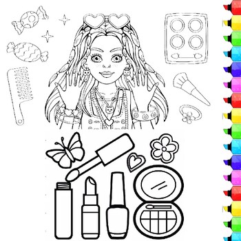 Princess makeup coloring pages pictures pdf printable for girls