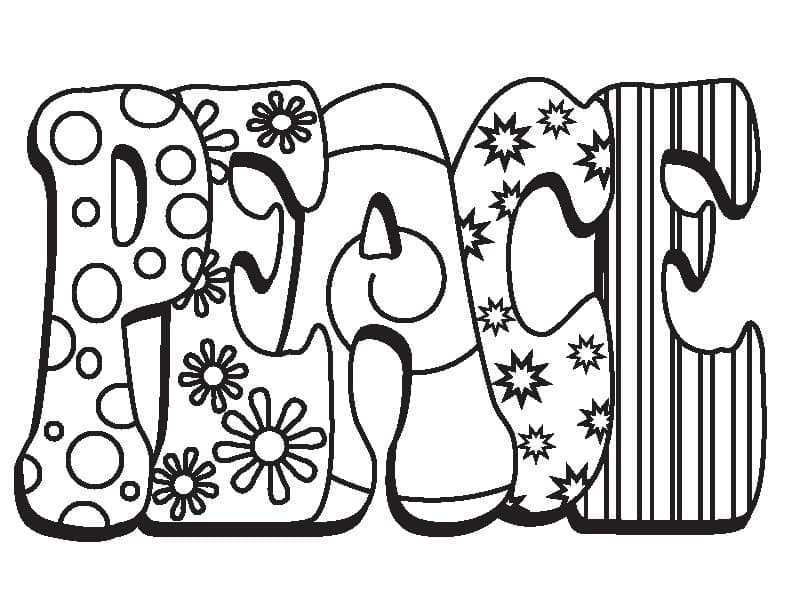 Peace image coloring page