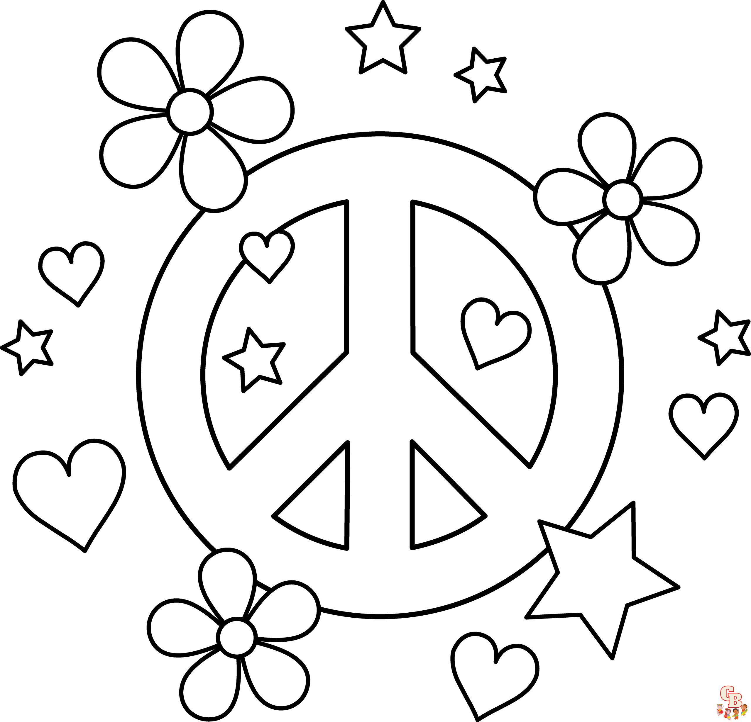 Free peace coloring pages