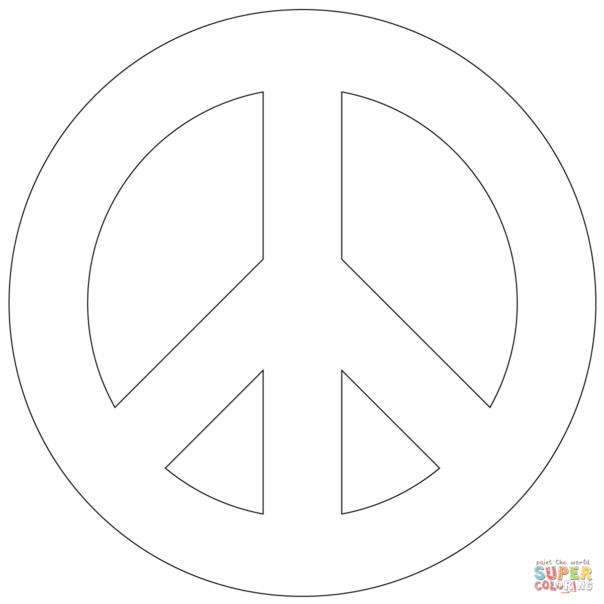 Peace sign coloring page free printable coloring pages