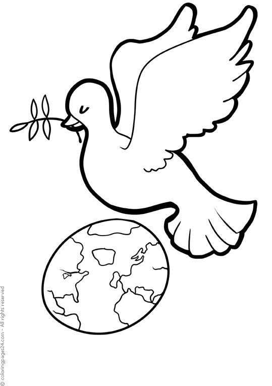 Peace doves coloring pages