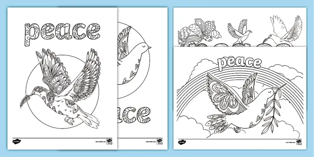 Free dove of peace mindfulness coloring sheets usa