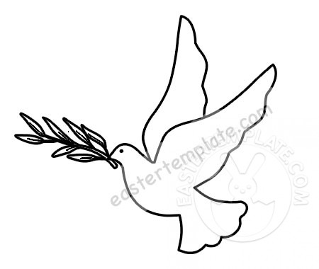 Dove holding olive branch coloring page