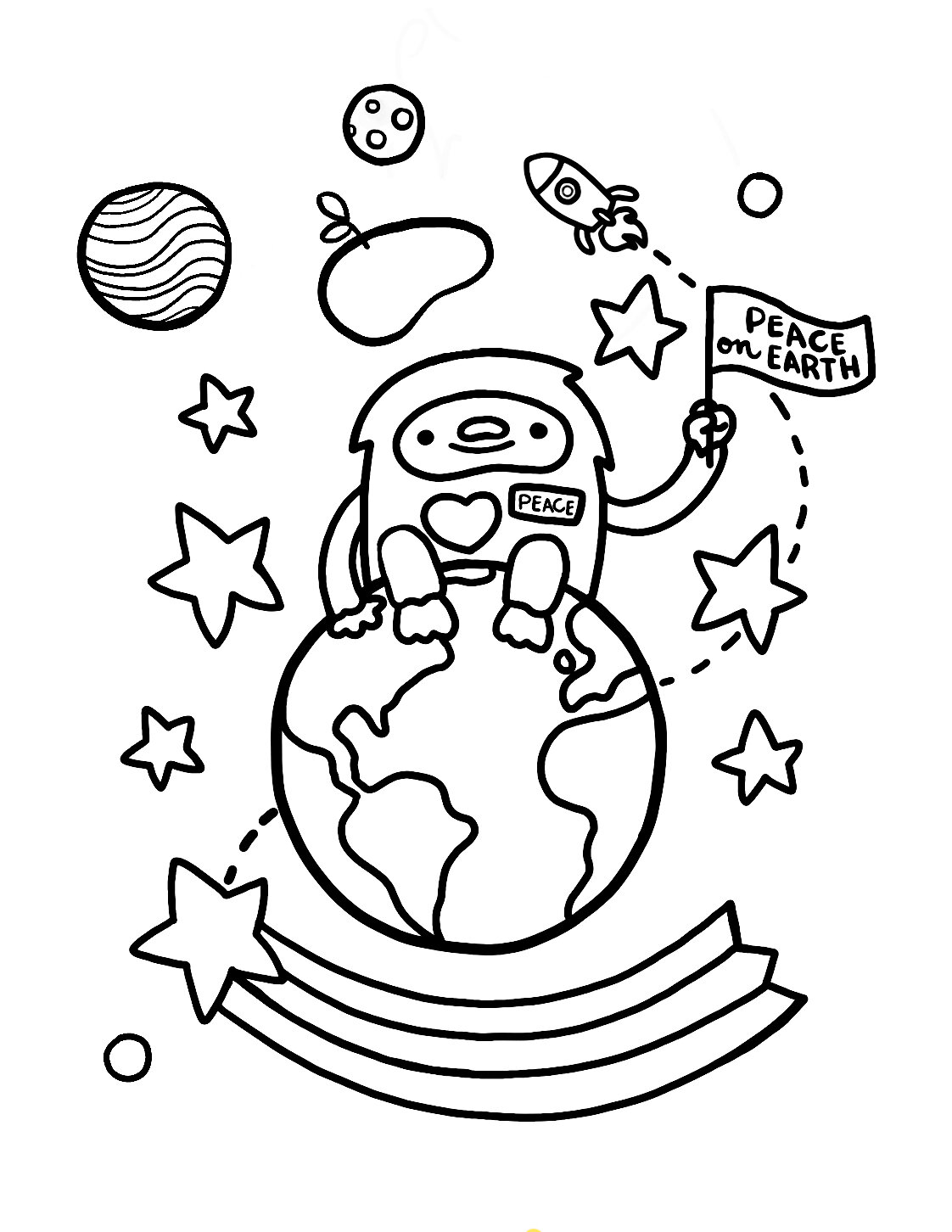 Peace on earth sasquatch coloring page â casey hagan