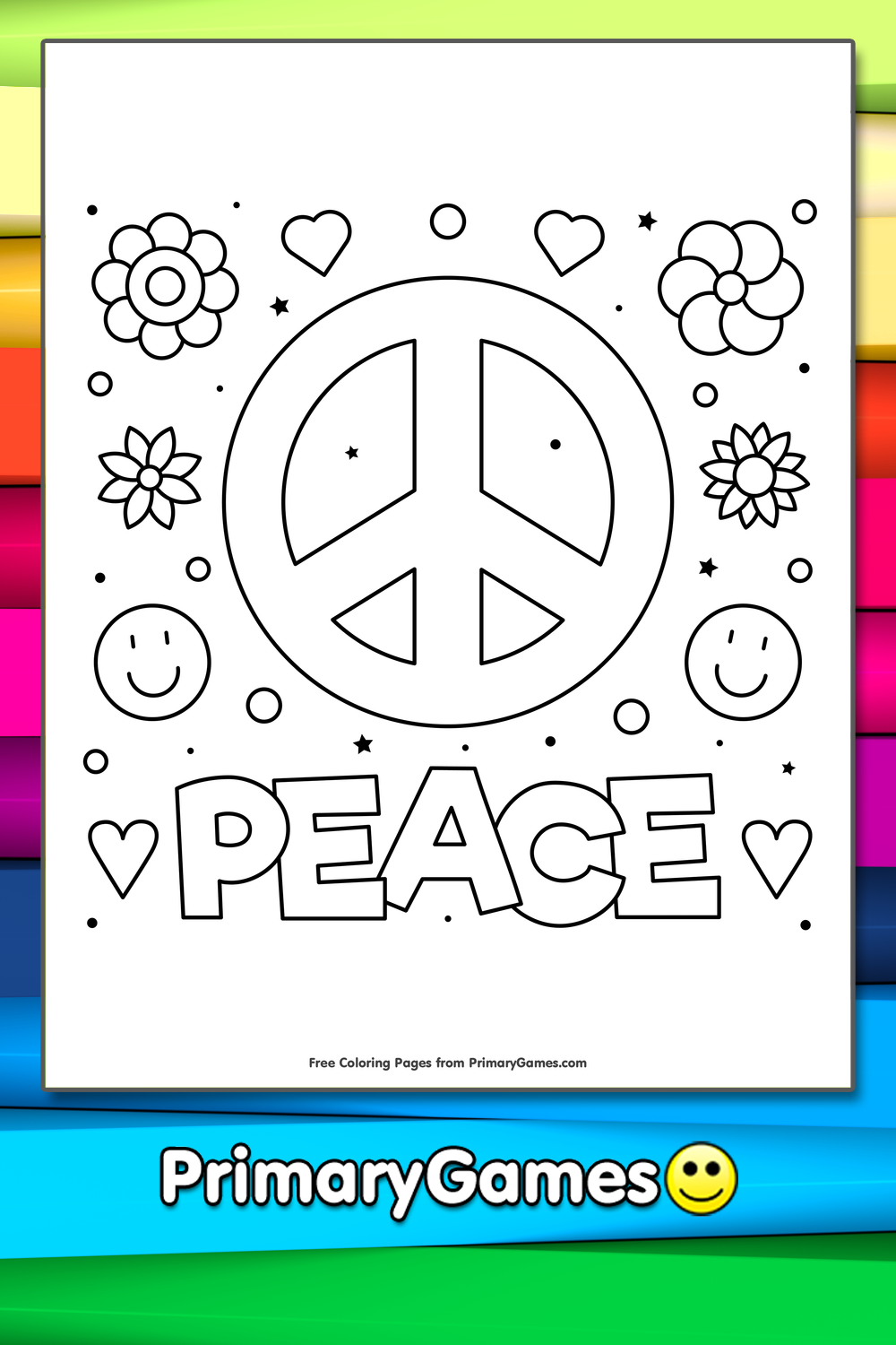 Peace coloring page â free printable pdf from