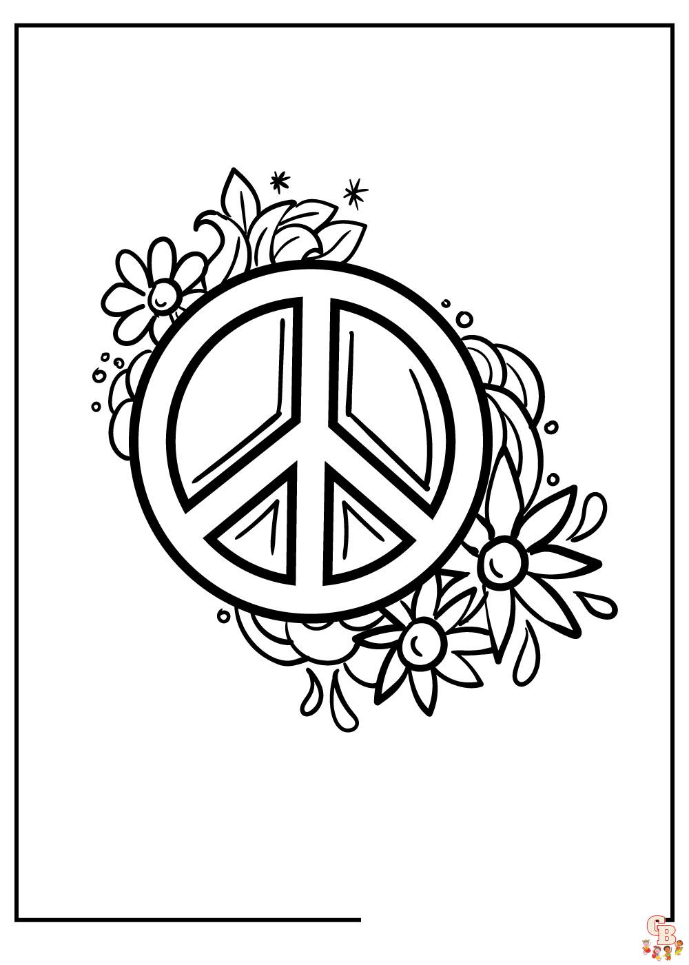 Free peace coloring pages