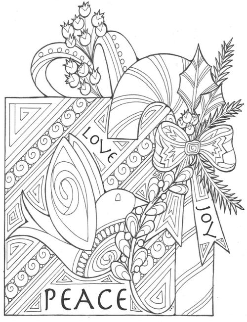 The gift of peace love and joy coloring page