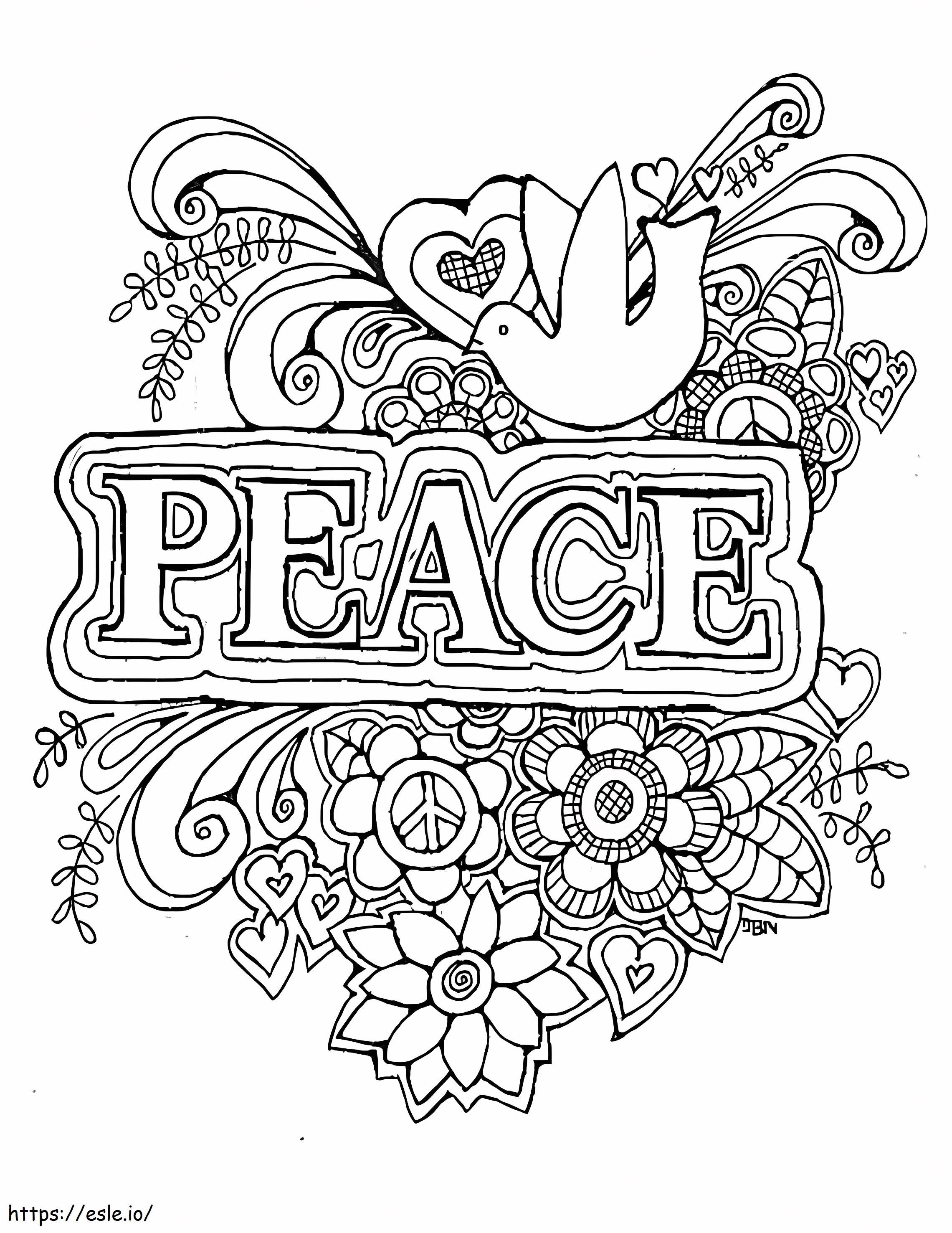 Printable peace coloring page