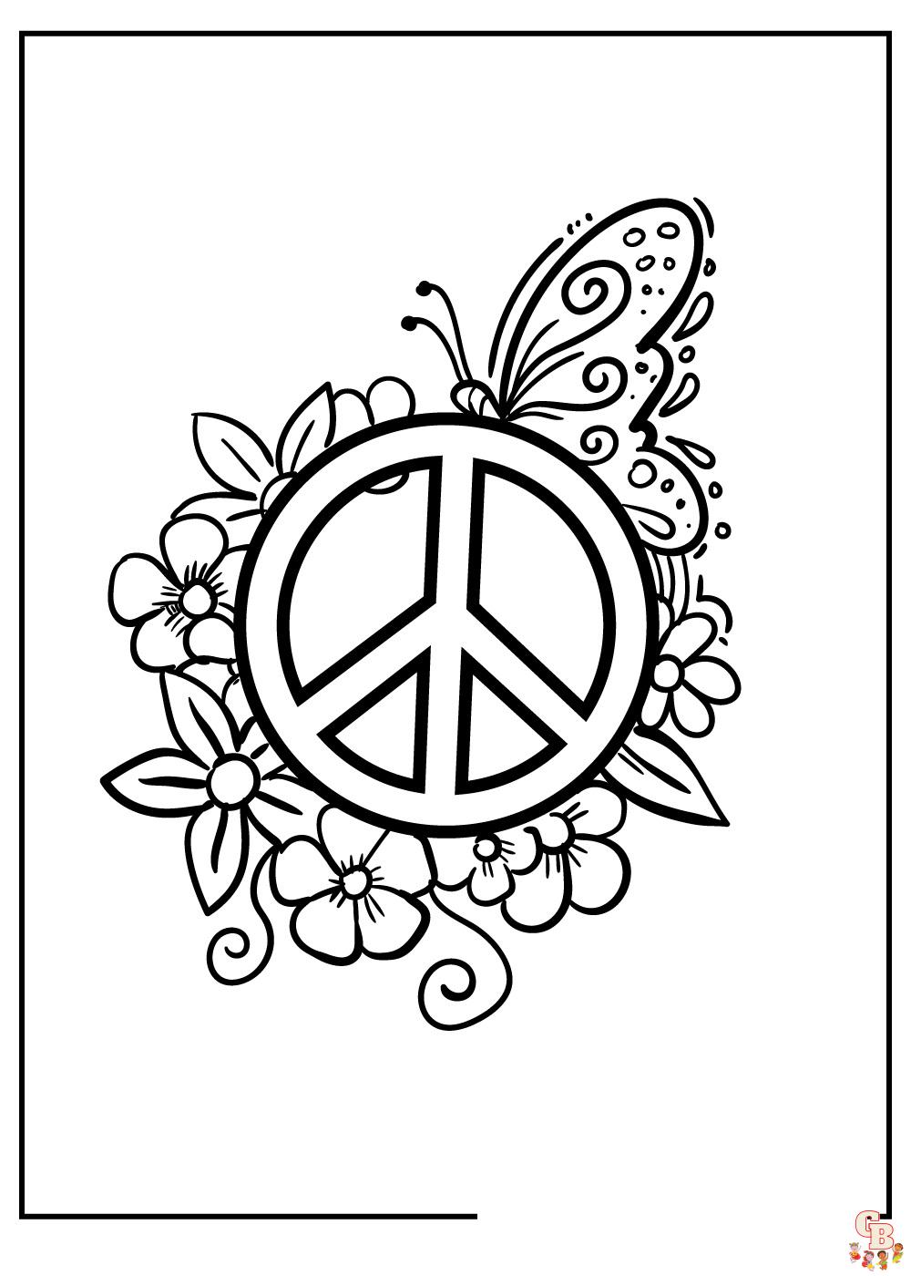 Free peace coloring pages