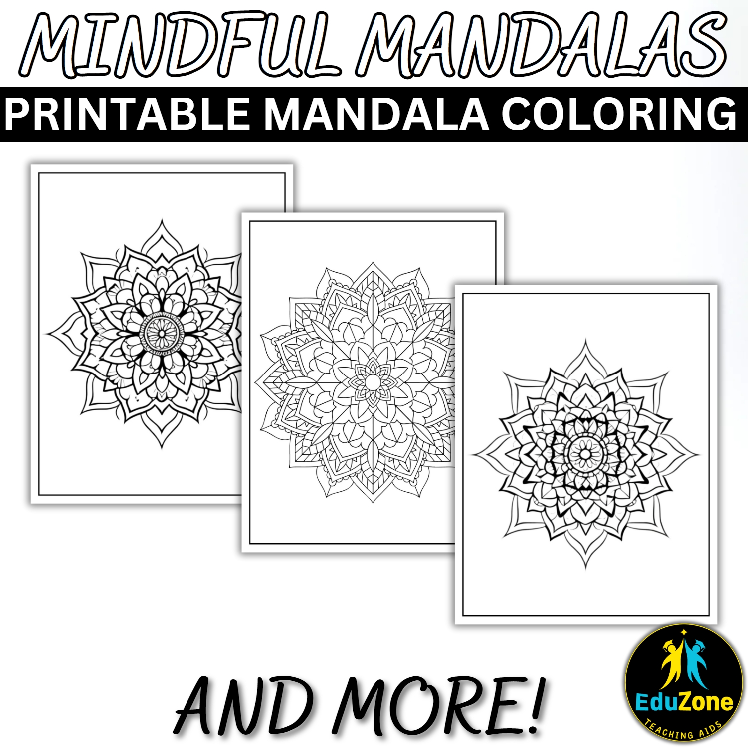 Mandala coloring book printable mandala coloring book for inner peace stress relief mindfulness made by teachers