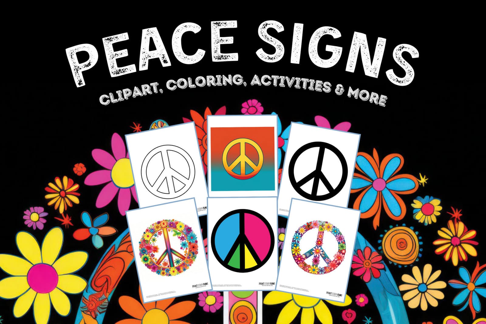 Peace sign coloring pages clipart at