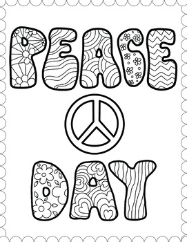 Peace day coloring page international day of peace kindergarten st nd rd