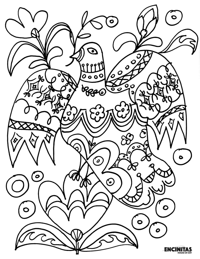 Peace dove coloring page â encinitas house of art