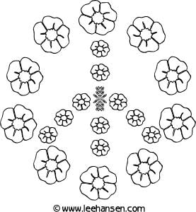 Peace sign flowers coloring sheet