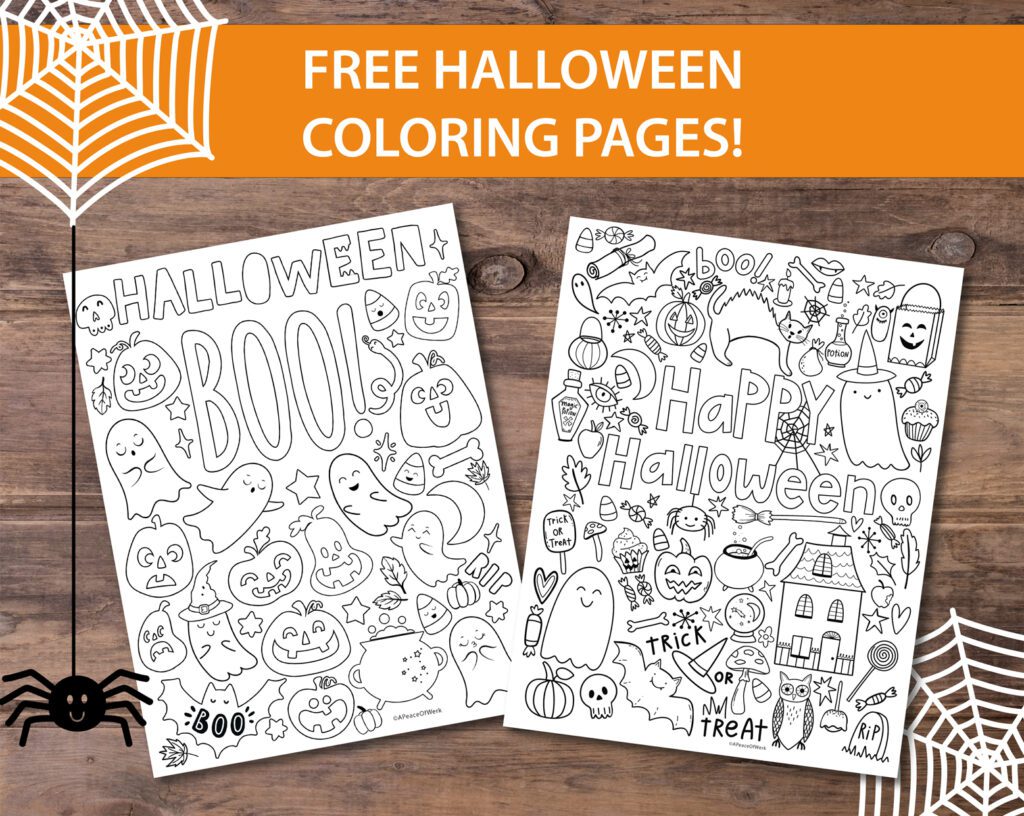 Halloween themed coloring pages