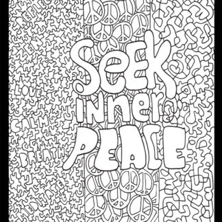 Seek inner peace colouring sheet â the doodle monkey