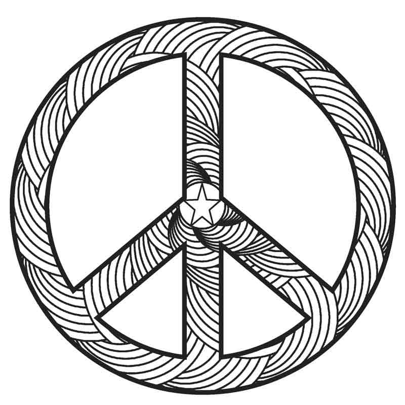 Perfect peace sign coloring page