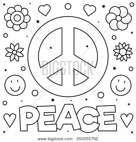 Peace sign coloring vector photo free trial bigstock