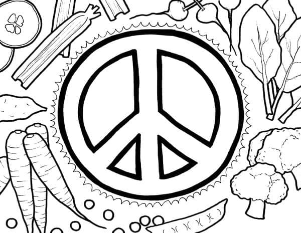 Free peace coloring page