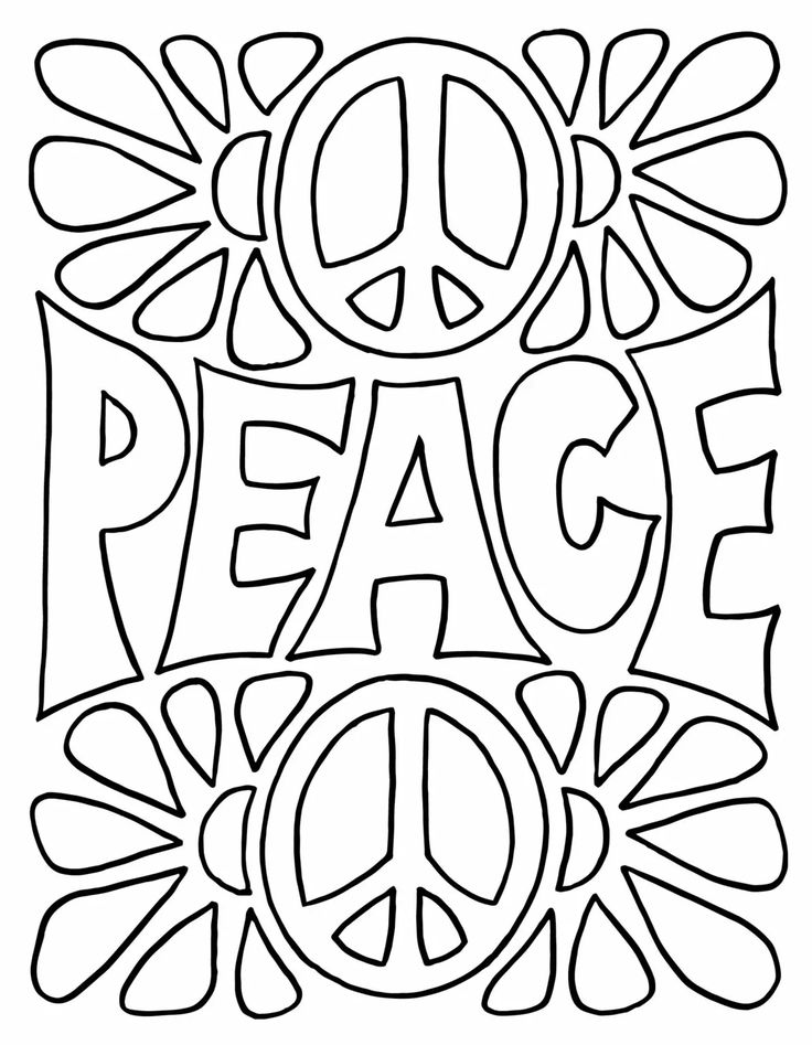 Free peace sign coloring pages pdf to print