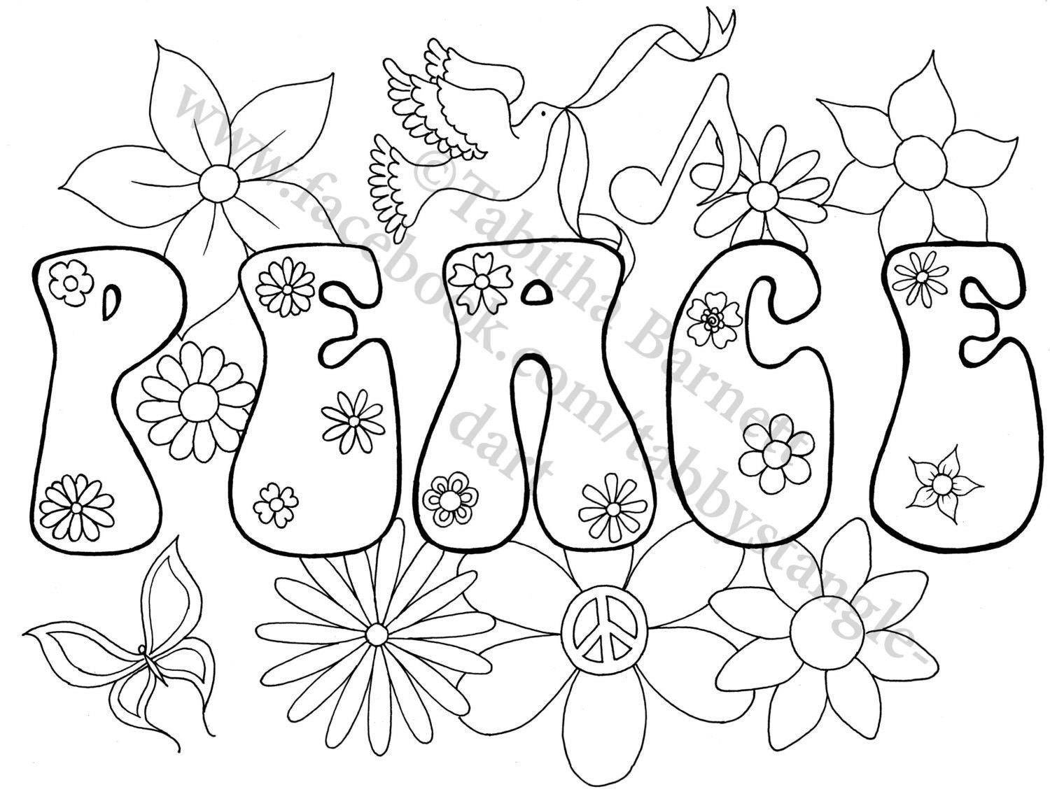 Inspired image of peace coloring pages