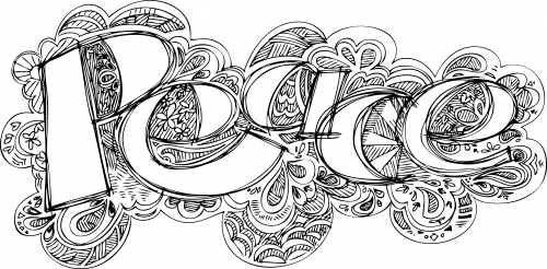 Doodle coloring page â peace