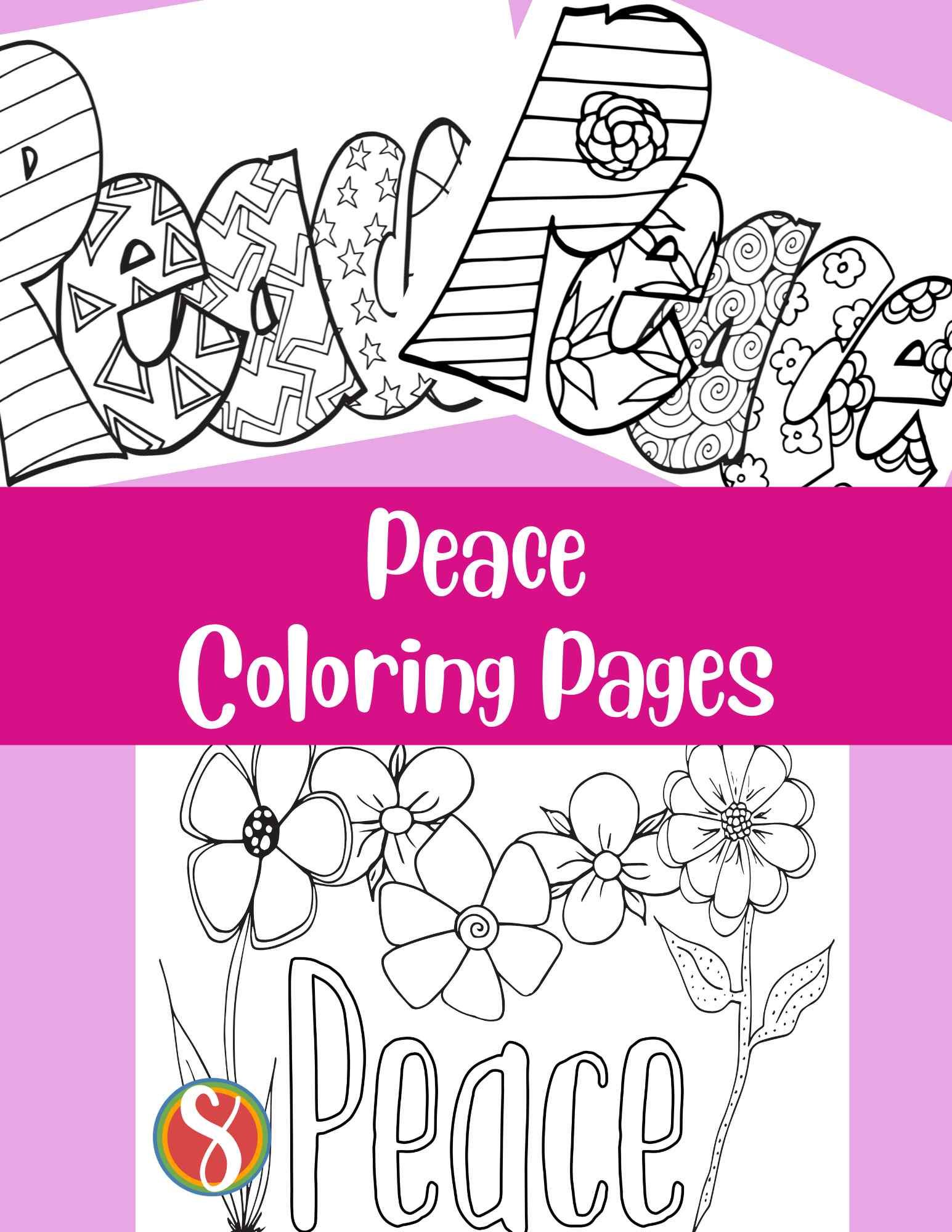 Free peace coloring page â stevie doodles