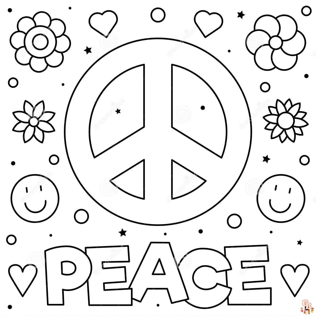 Free peace coloring pages