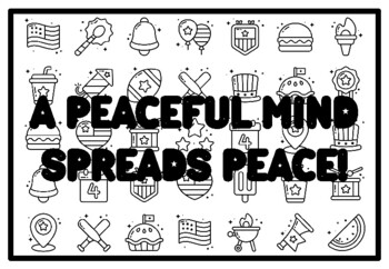 A peaceful md spreads peace peace colorg pages patriotic colorg pages worksheet by swati sharma