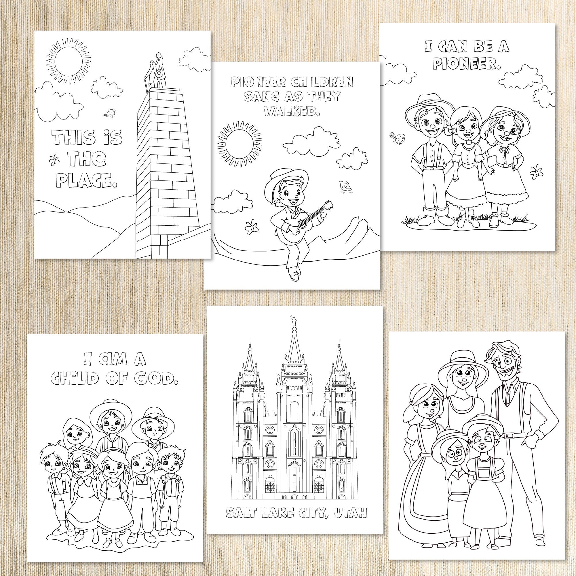 Pioneer day coloring pages â ministering printables