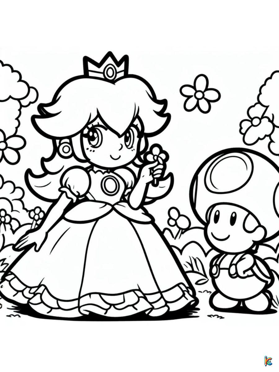 Princess peach coloring pages â