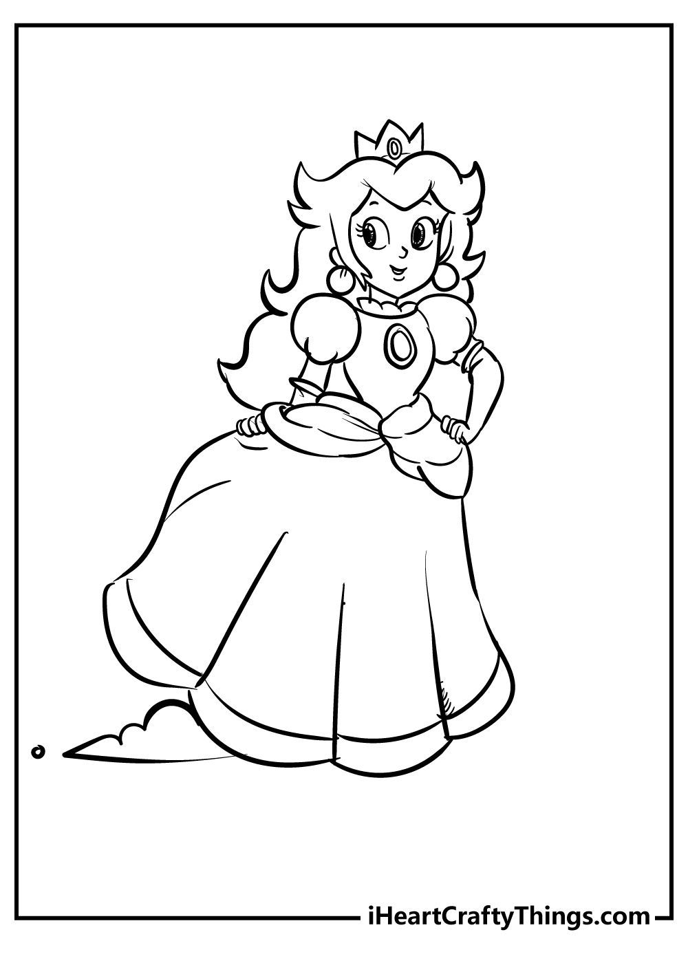 Princess peach coloring pages free printables