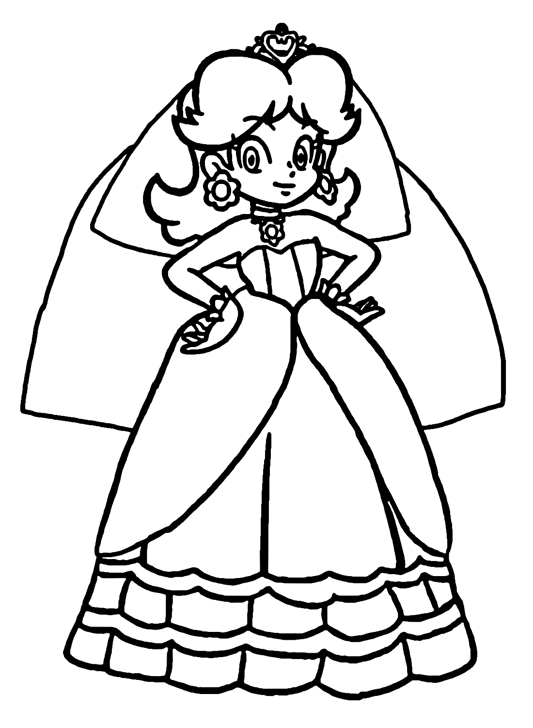 Princess daisy coloring pages