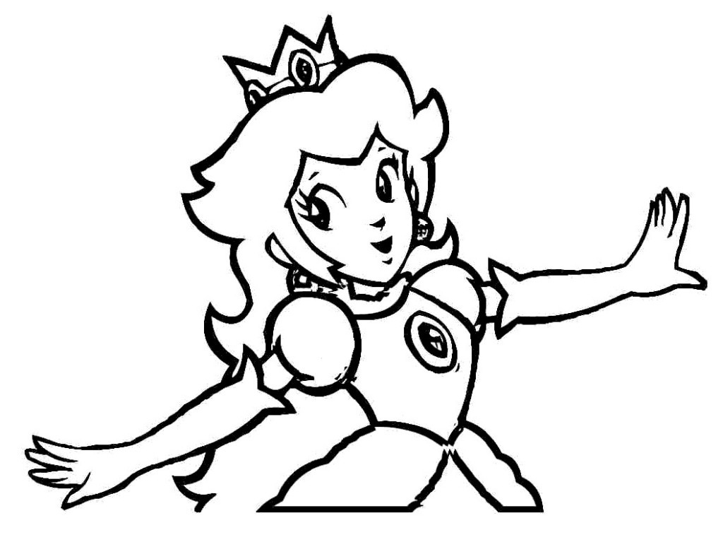 Free princess peach coloring pages for kids