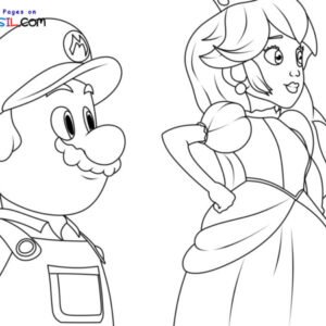 Princess peach coloring pages printable for free download