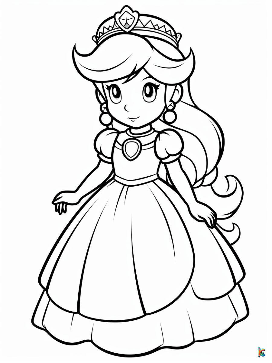 Princess peach coloring pages â