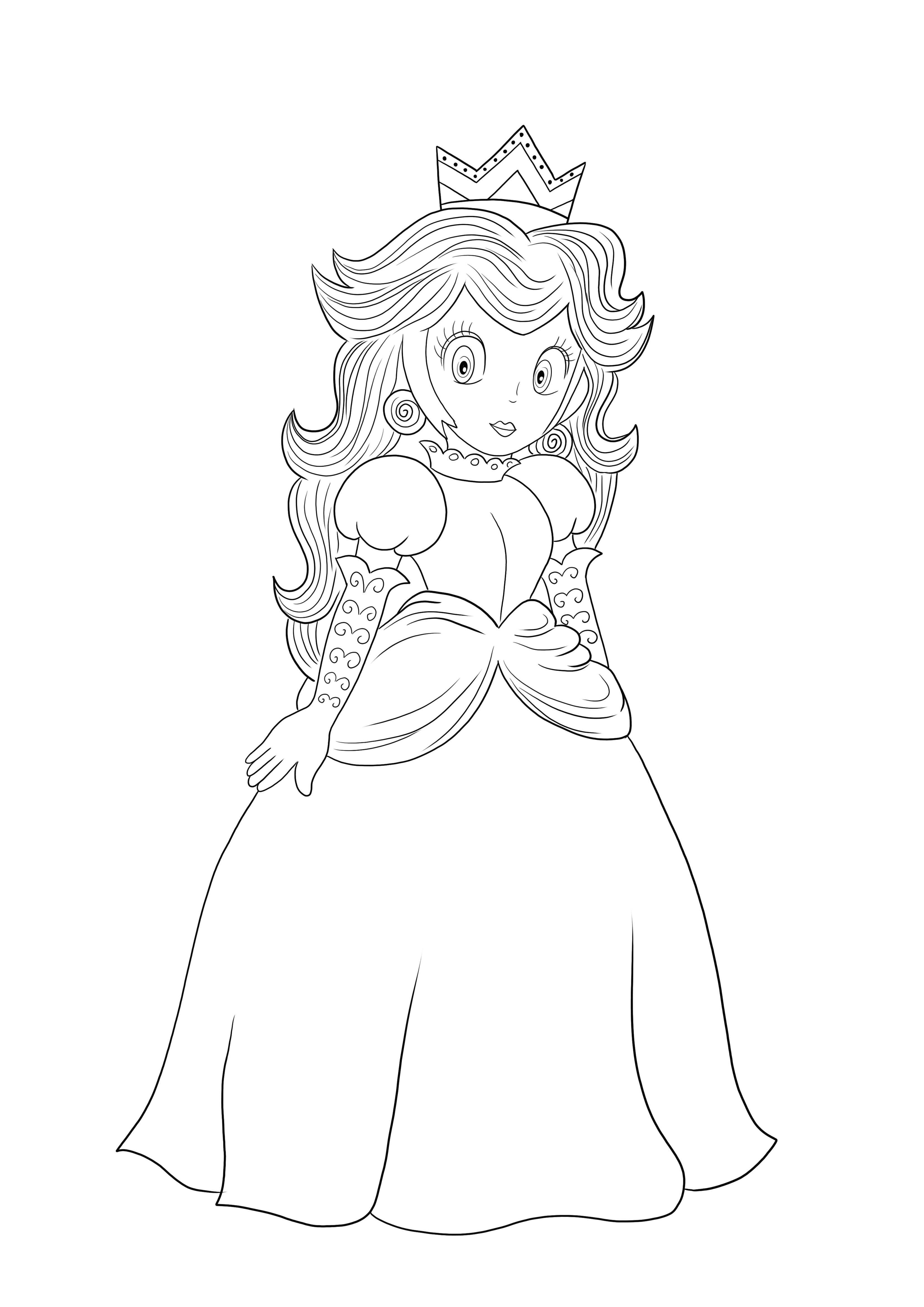 Mar princess peach free printable to color for kids