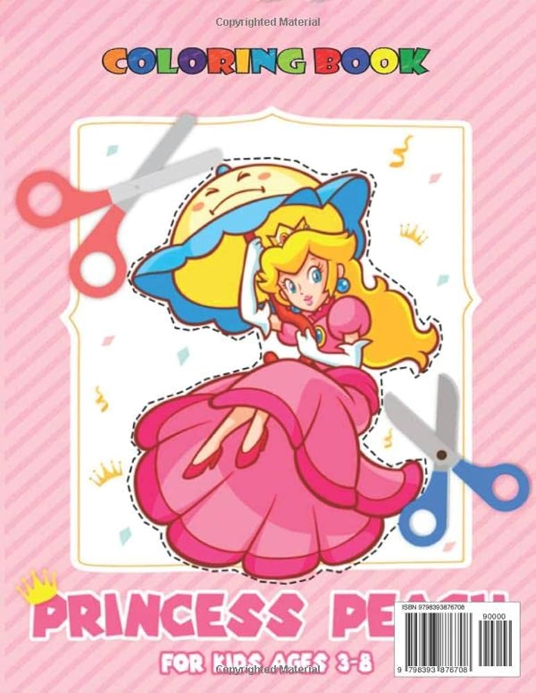 Princess coloring book a coloring pages of peach for all kids all ages all genders for this game lovers princess color books