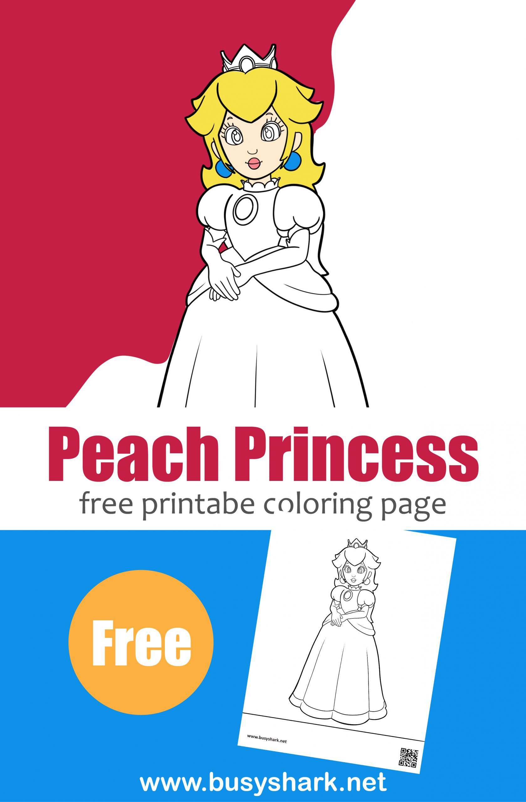 Peach princess coloring page